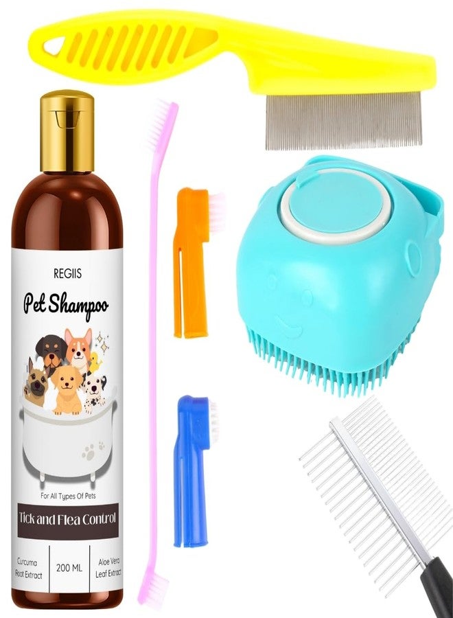 Regiis Pet Grooming Kit with Shampoo, Tick and Flea Control, Includes Brushes, Combs, Bath Tools, 200ml(PACK OF 5) - Image 1